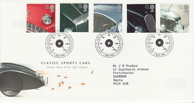 Sports Cars First Day Cover